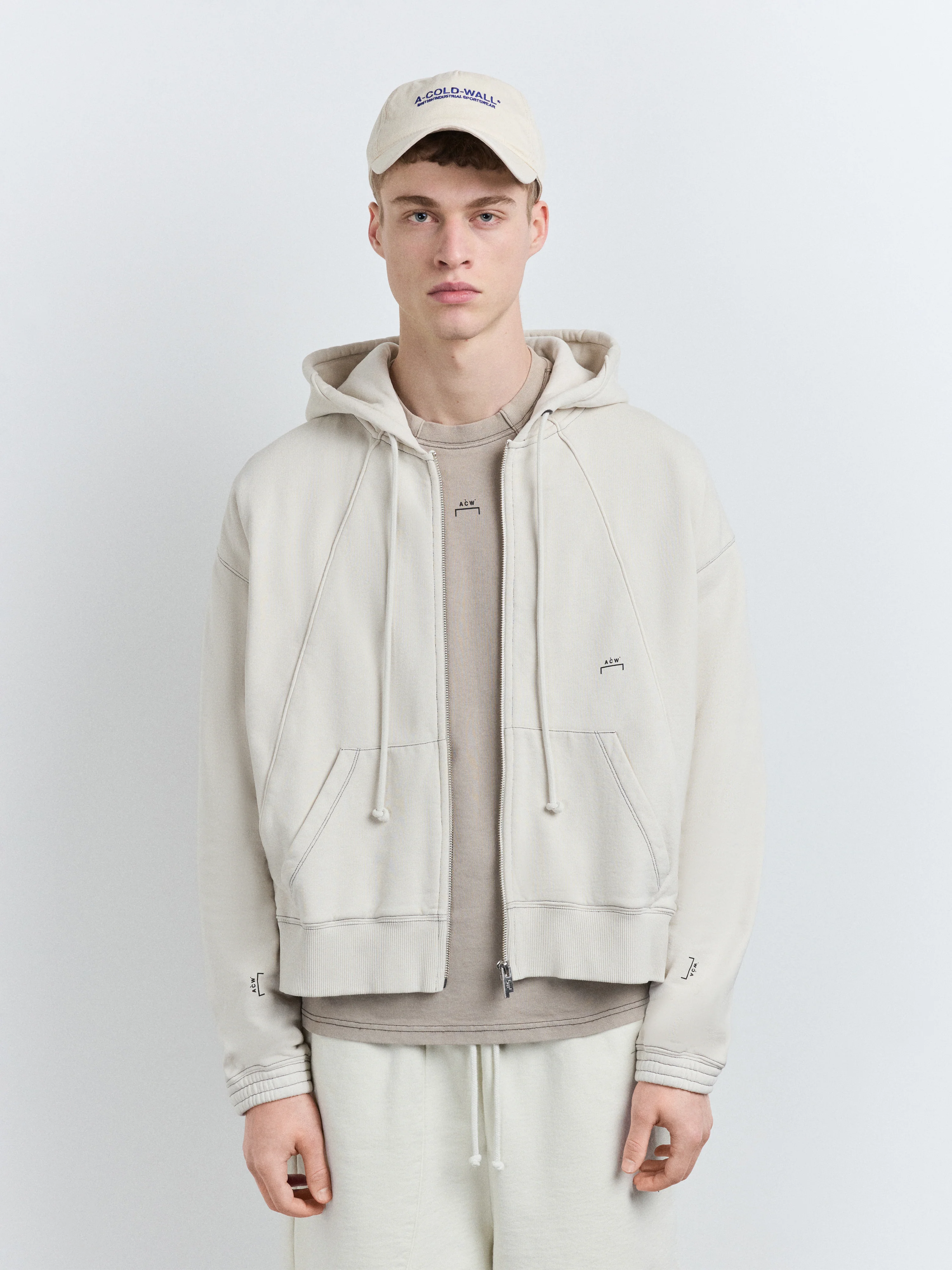 Millbank Zip Hoodie Bone - Image 4