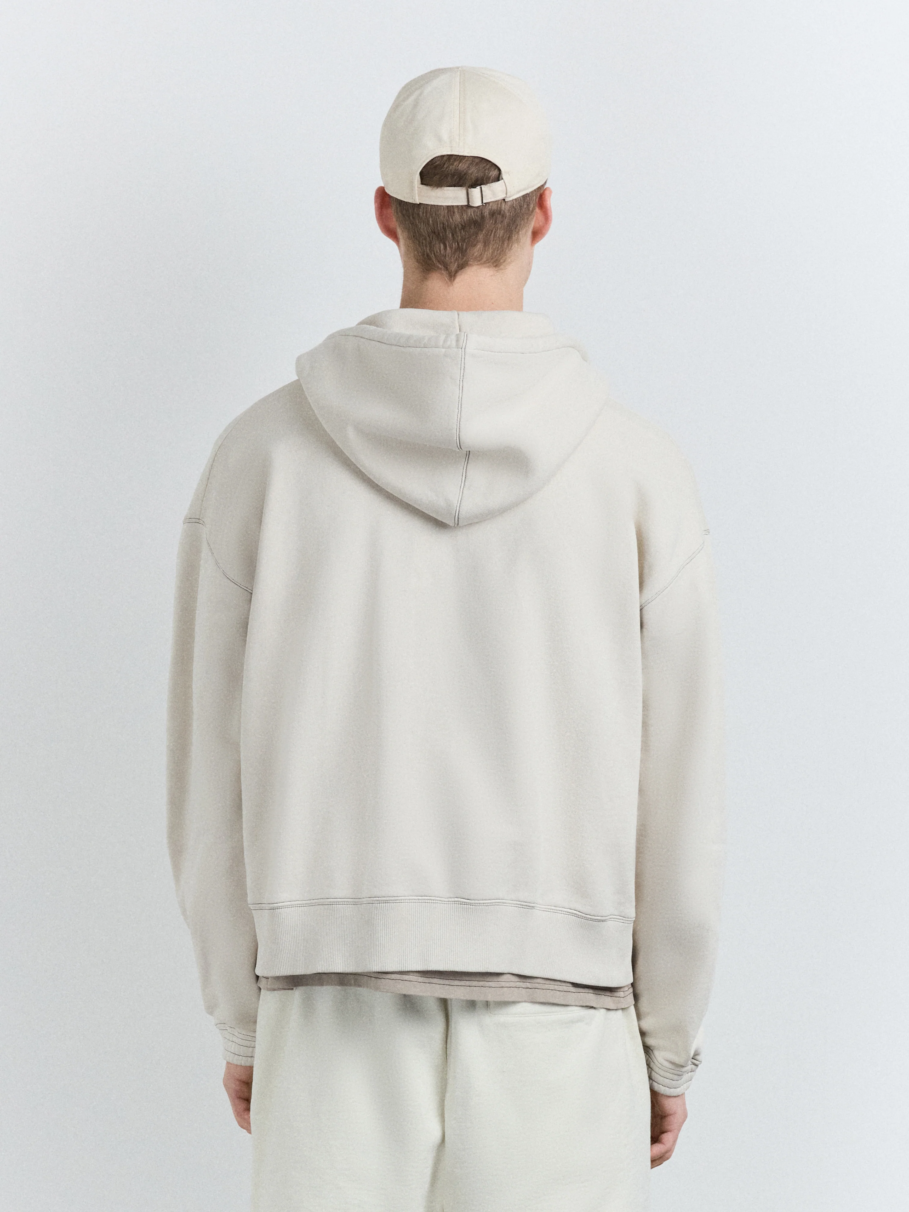 Millbank Zip Hoodie Bone - Image 5