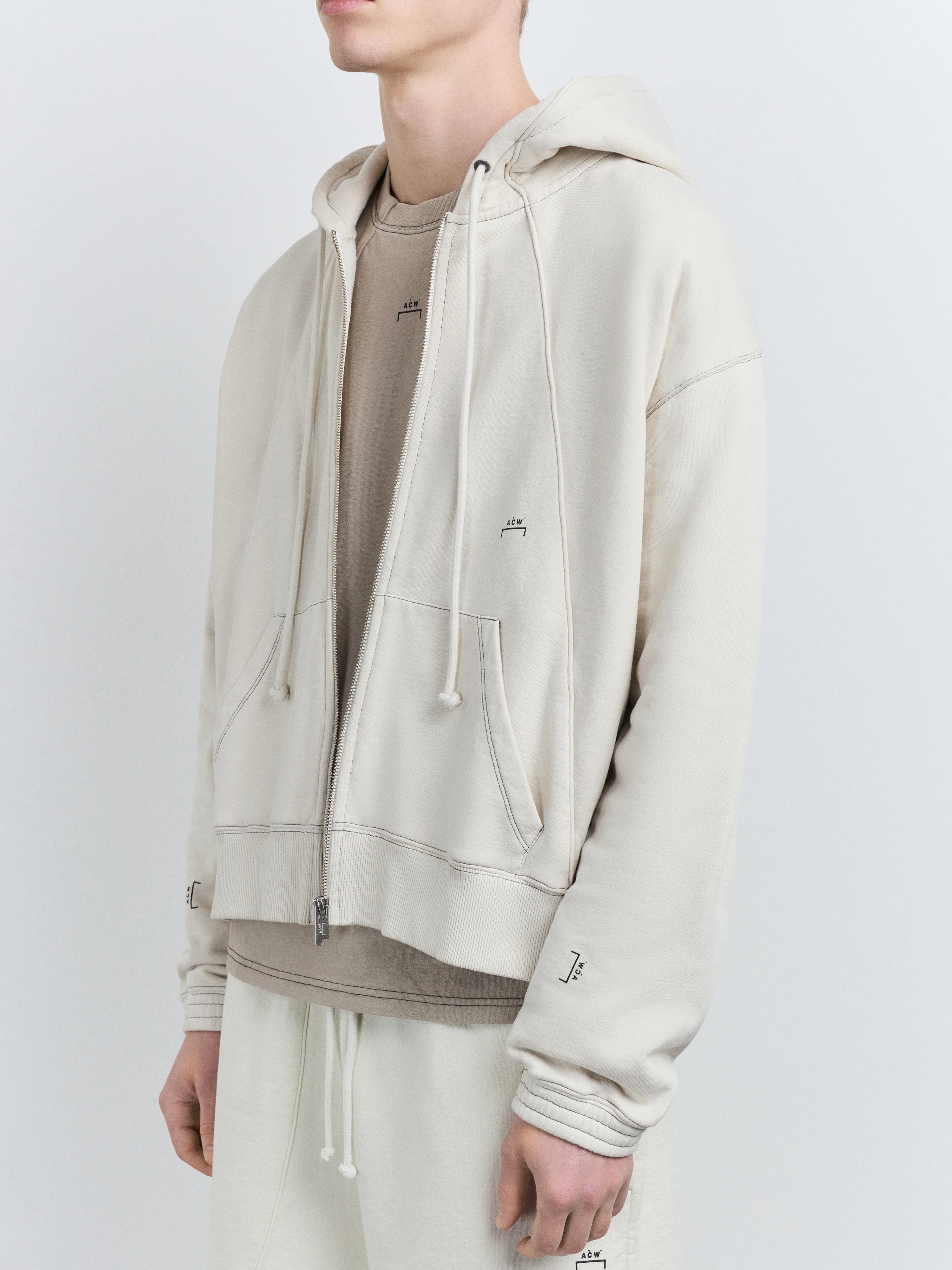 Millbank Zip Hoodie Bone - Image 6
