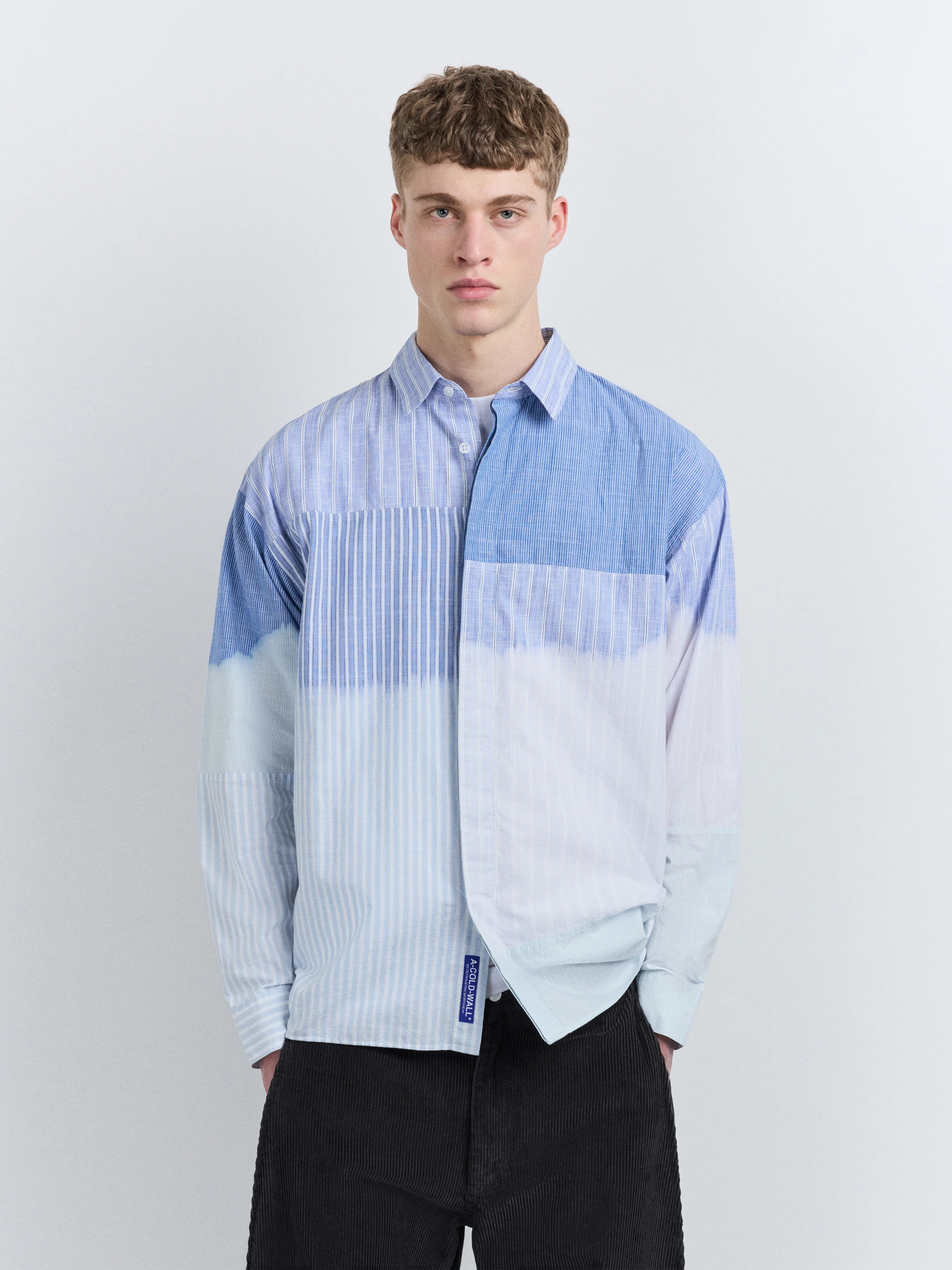 Fade Out Stripe Shirt Blue - Image 4