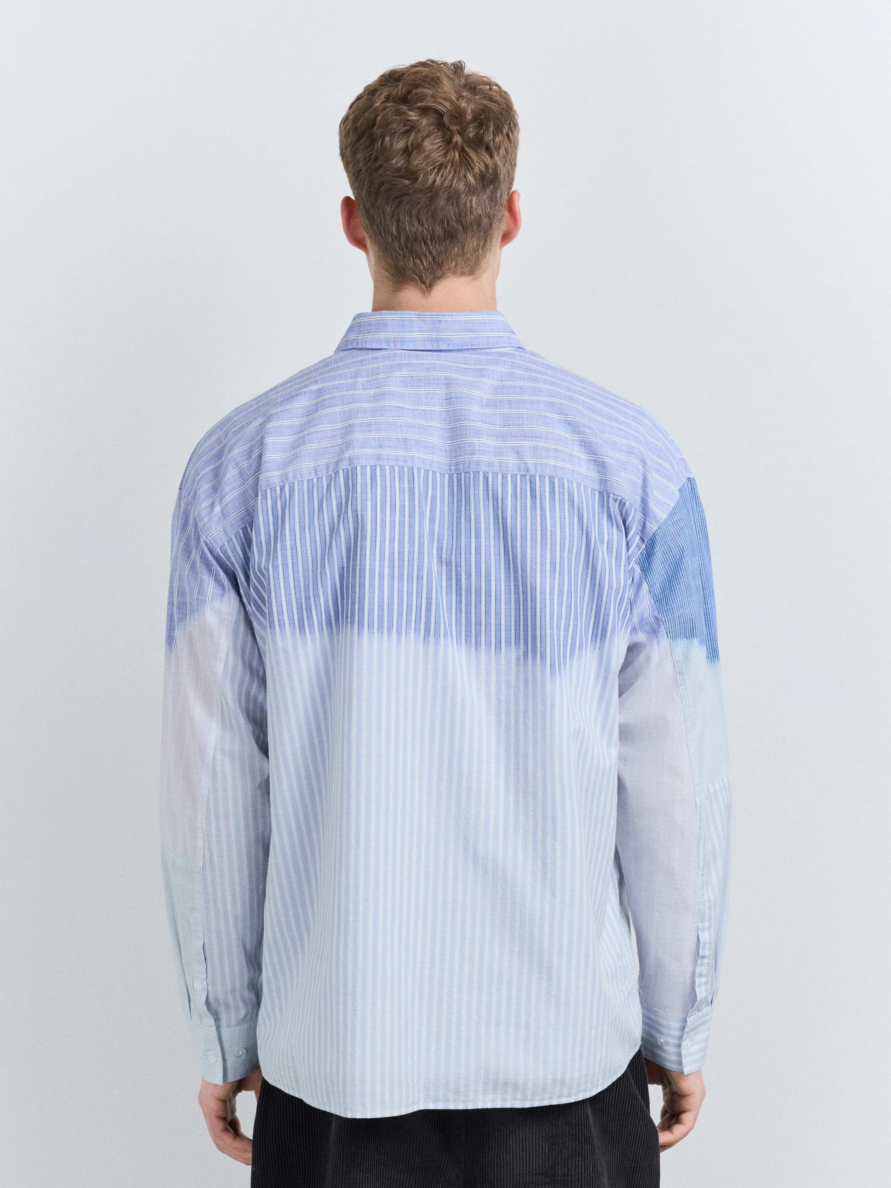 Fade Out Stripe Shirt Blue - Image 5