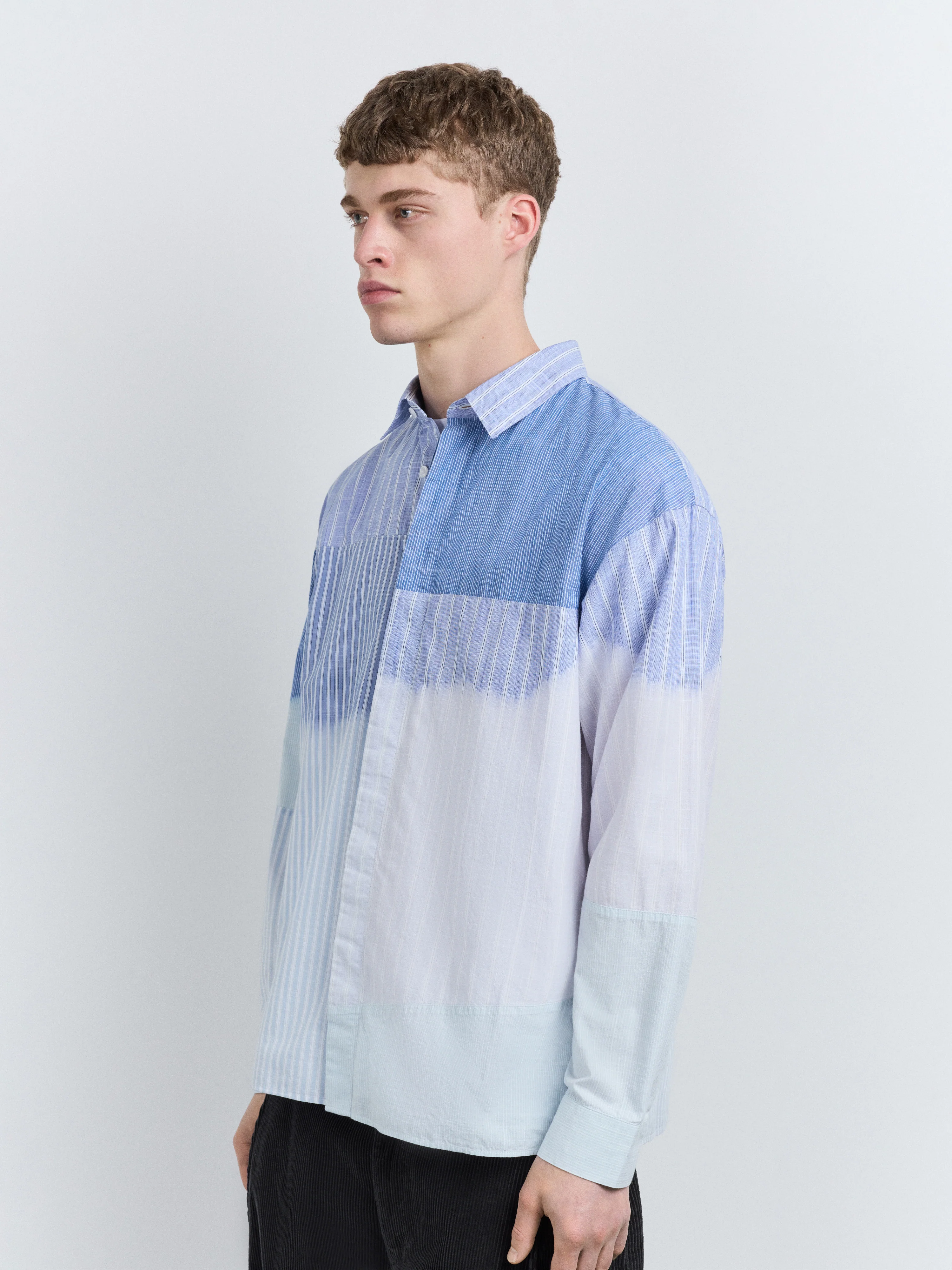 Fade Out Stripe Shirt Blue - Image 6
