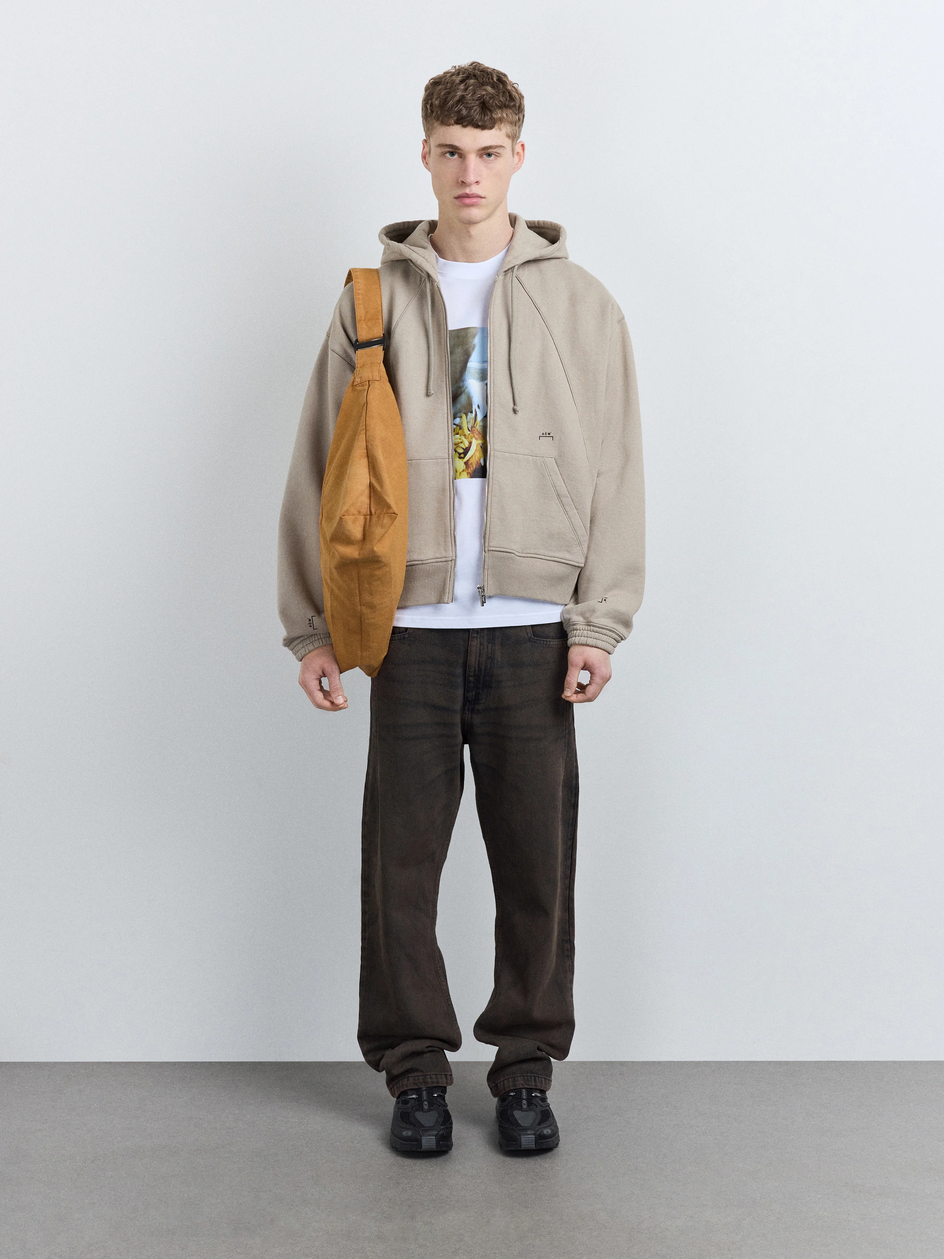 Millbank Zip Hoodie Taupe - Image 3