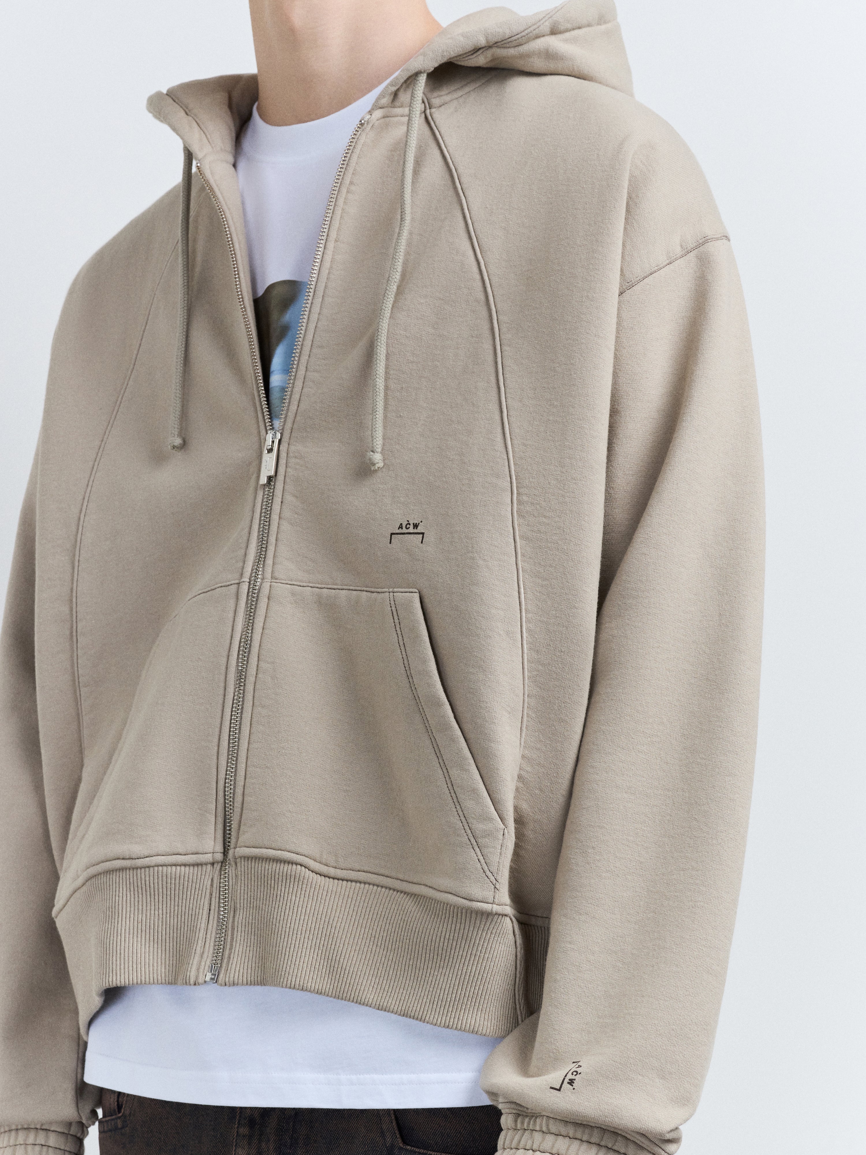 Millbank Zip Hoodie Taupe - Image 6