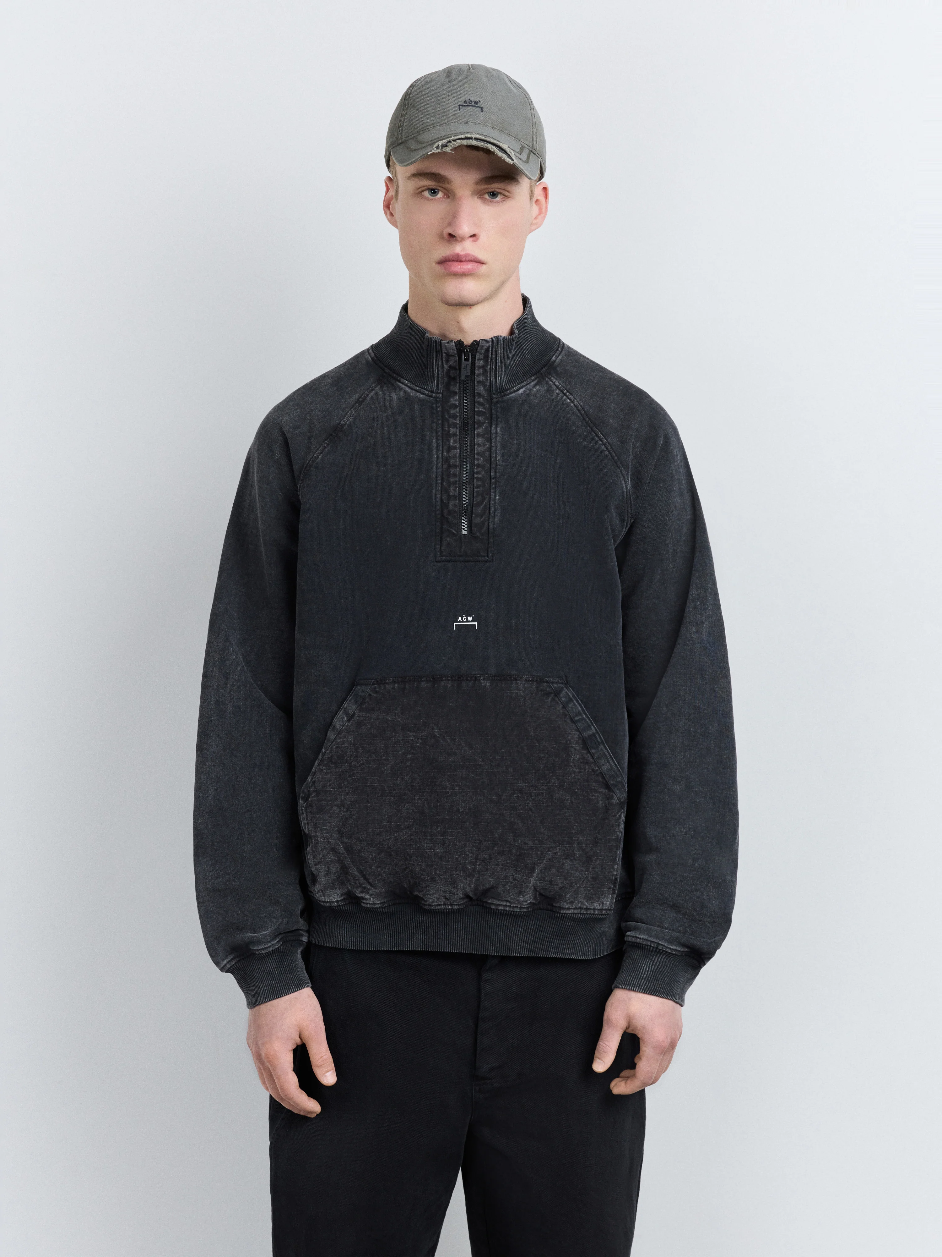 Padstow 1/4 Zip Sweatshirt Onyx - Image 4