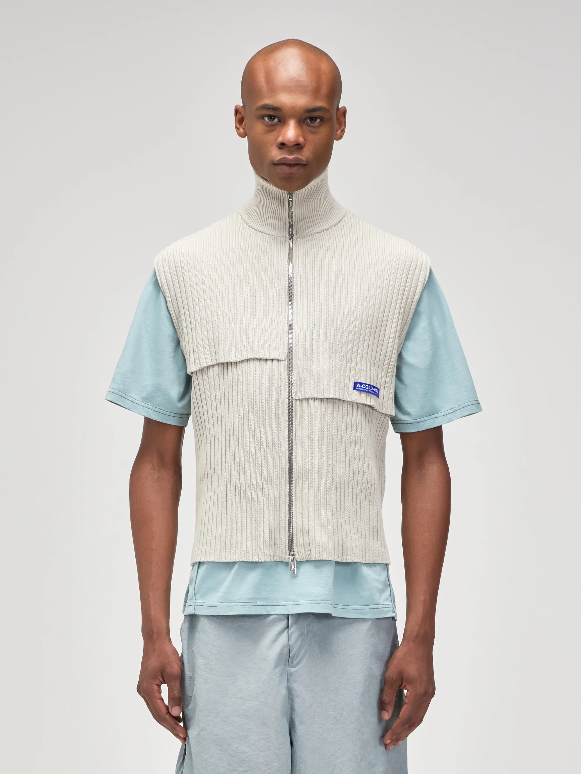 Panel Knit Vest Bone - Image 3