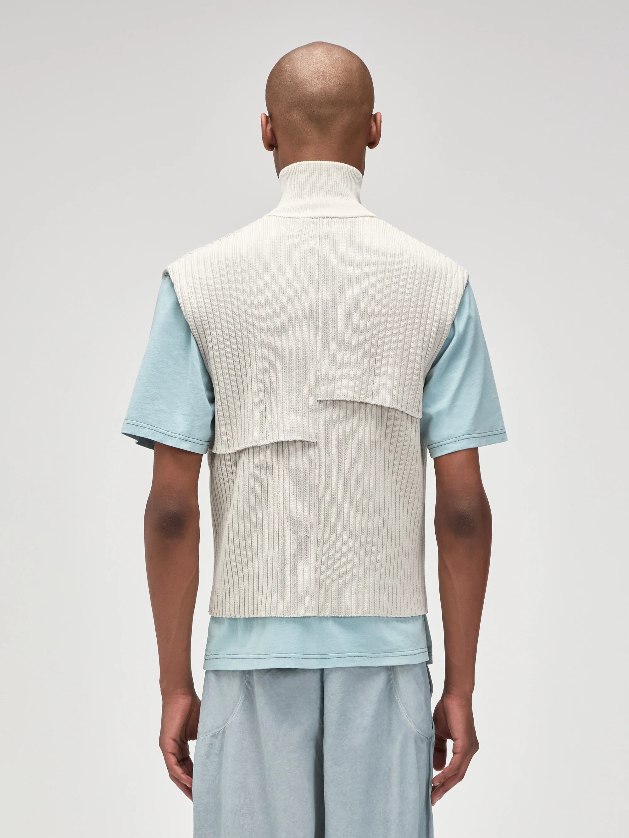 Panel Knit Vest Bone - Image 5
