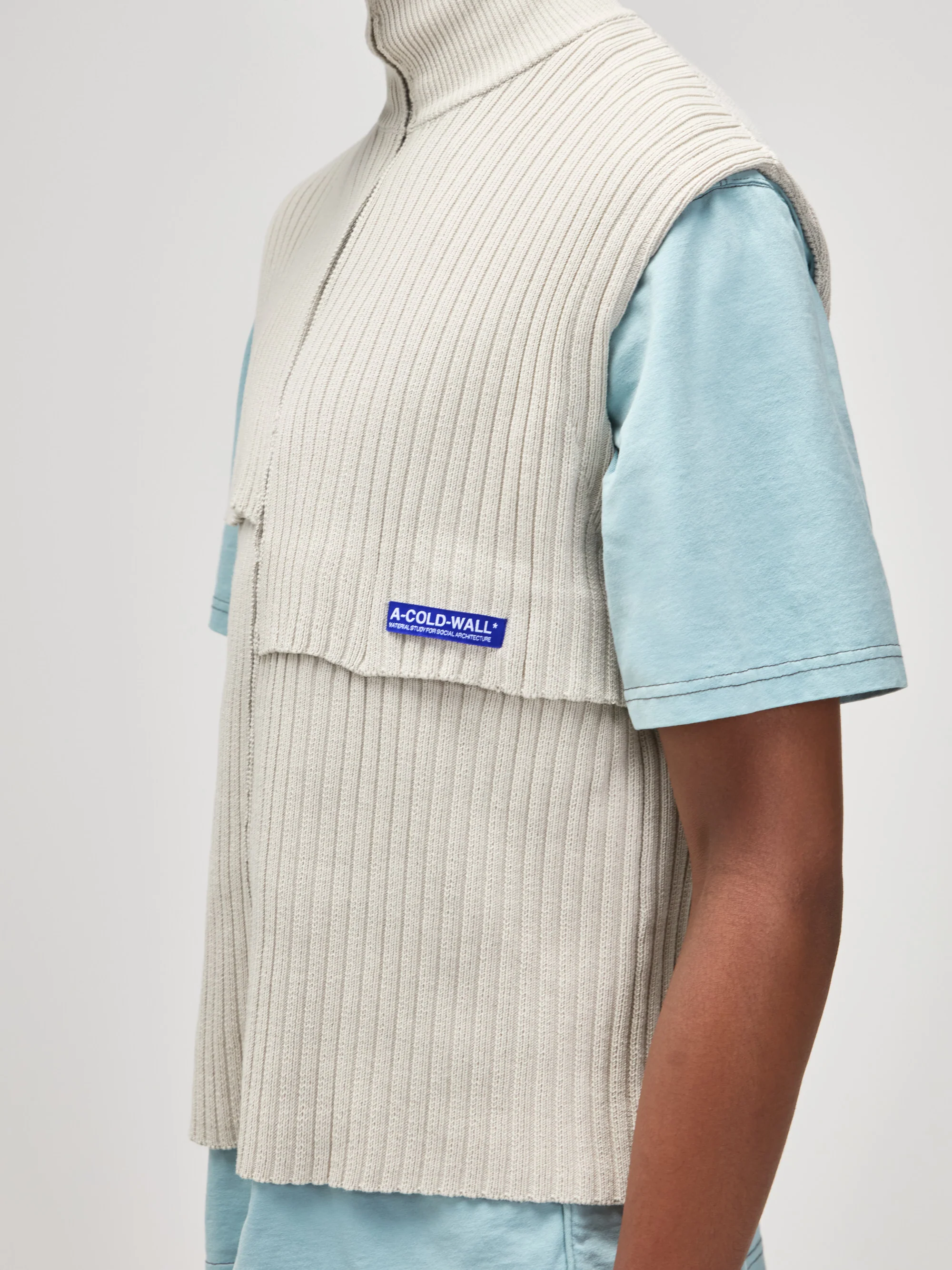 Panel Knit Vest Bone - Image 6