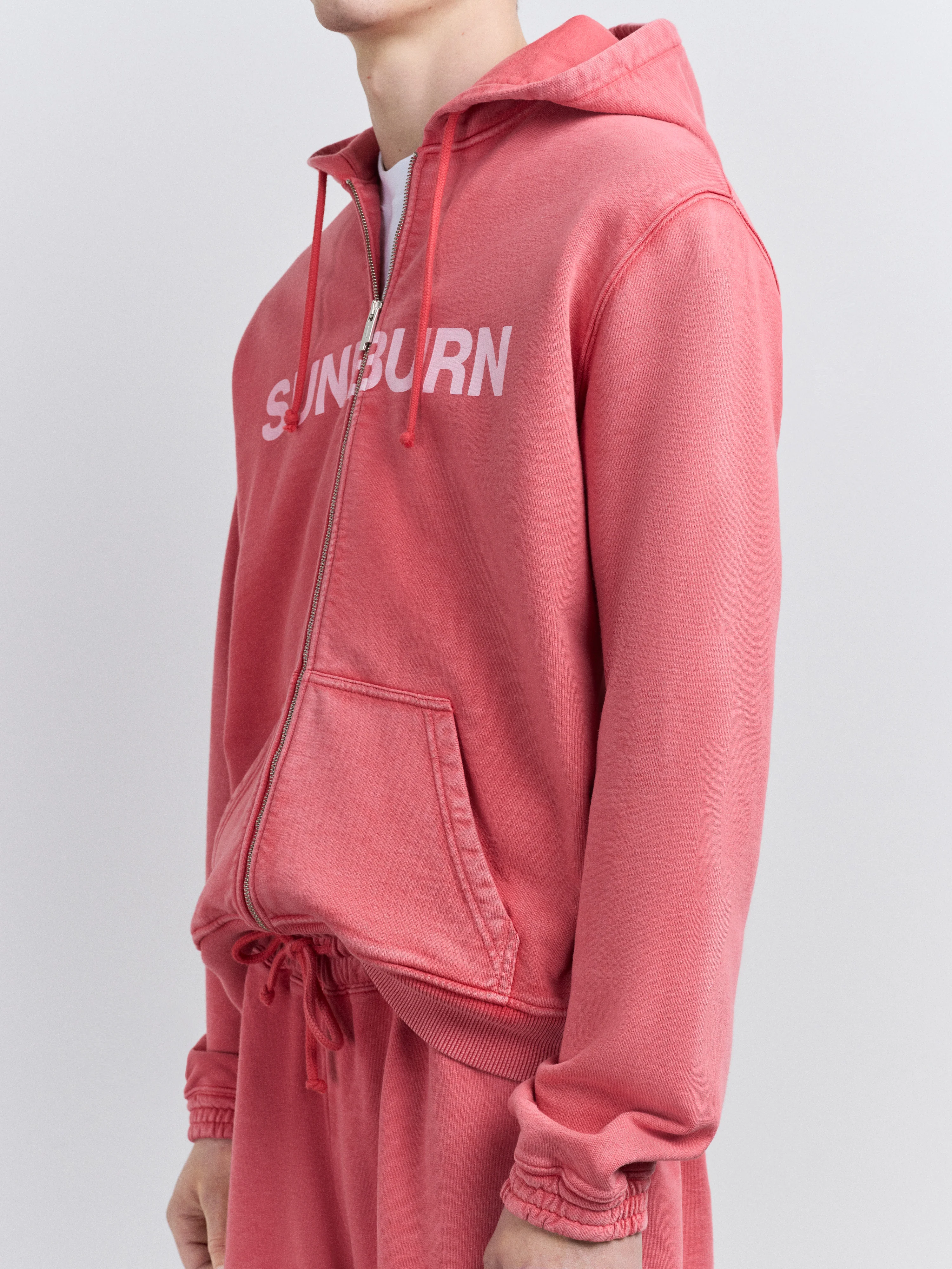 Sunburn Zip Hoodie Cardinal Red - Image 7