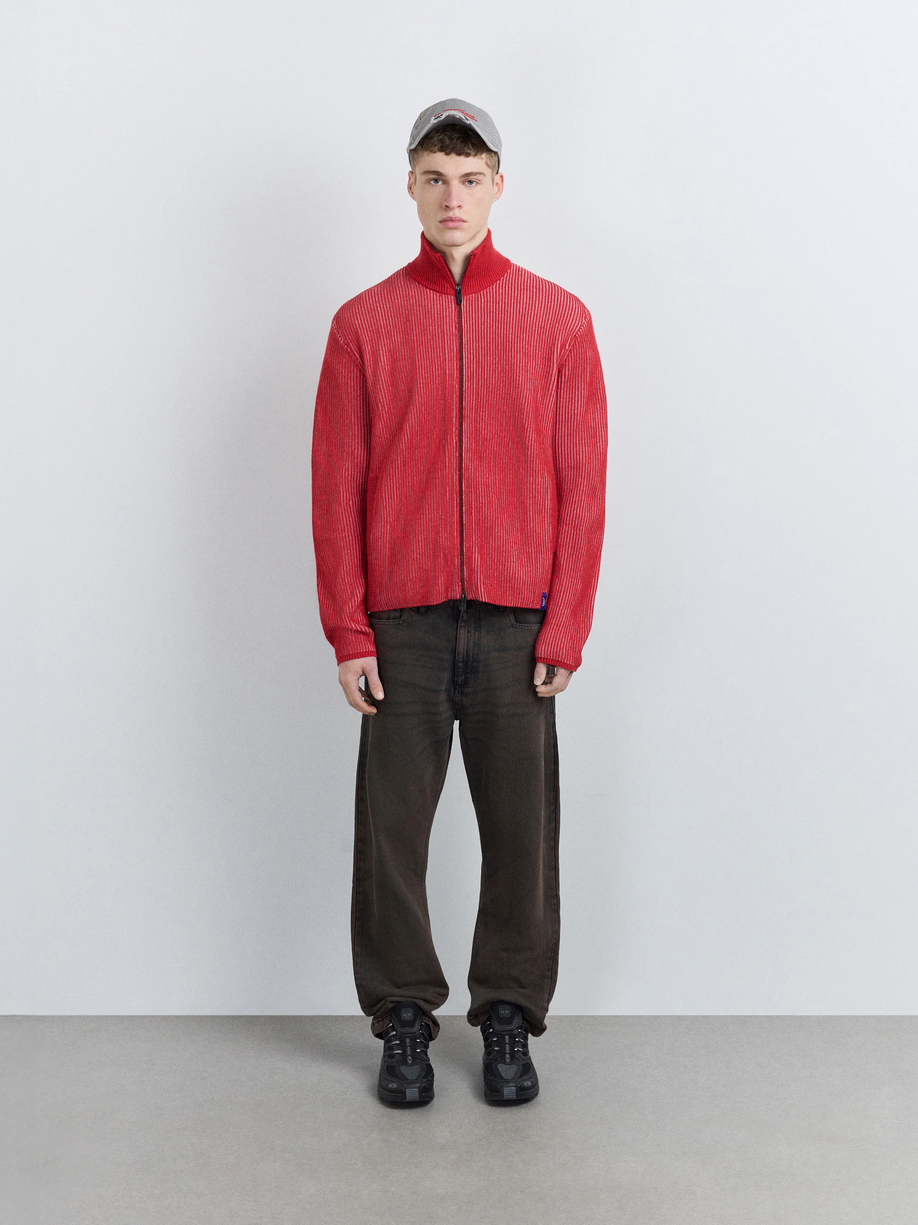 Whitby Full-Zip Knit Cardinal Red - Image 3