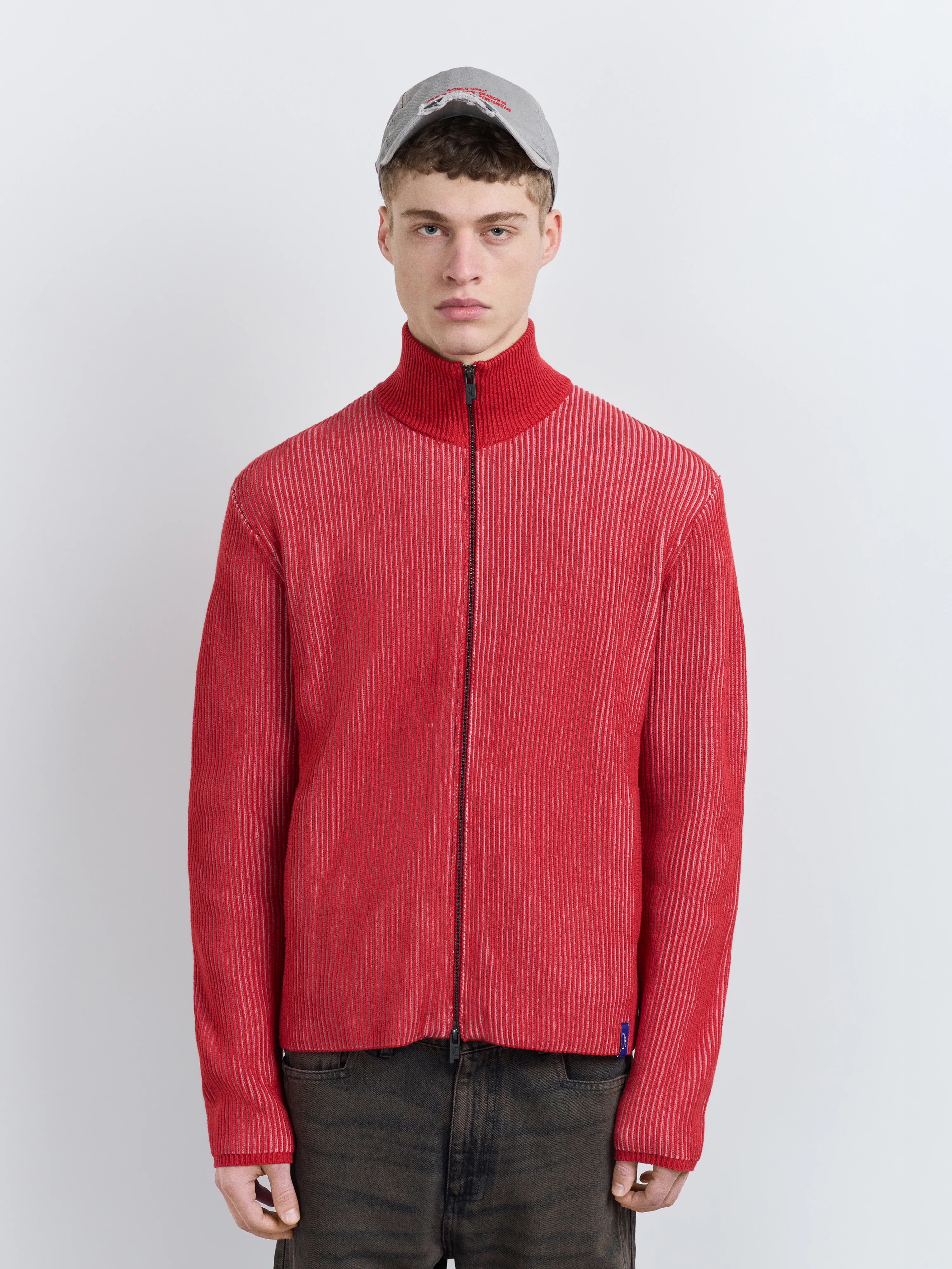 Whitby Full-Zip Knit Cardinal Red - Image 4